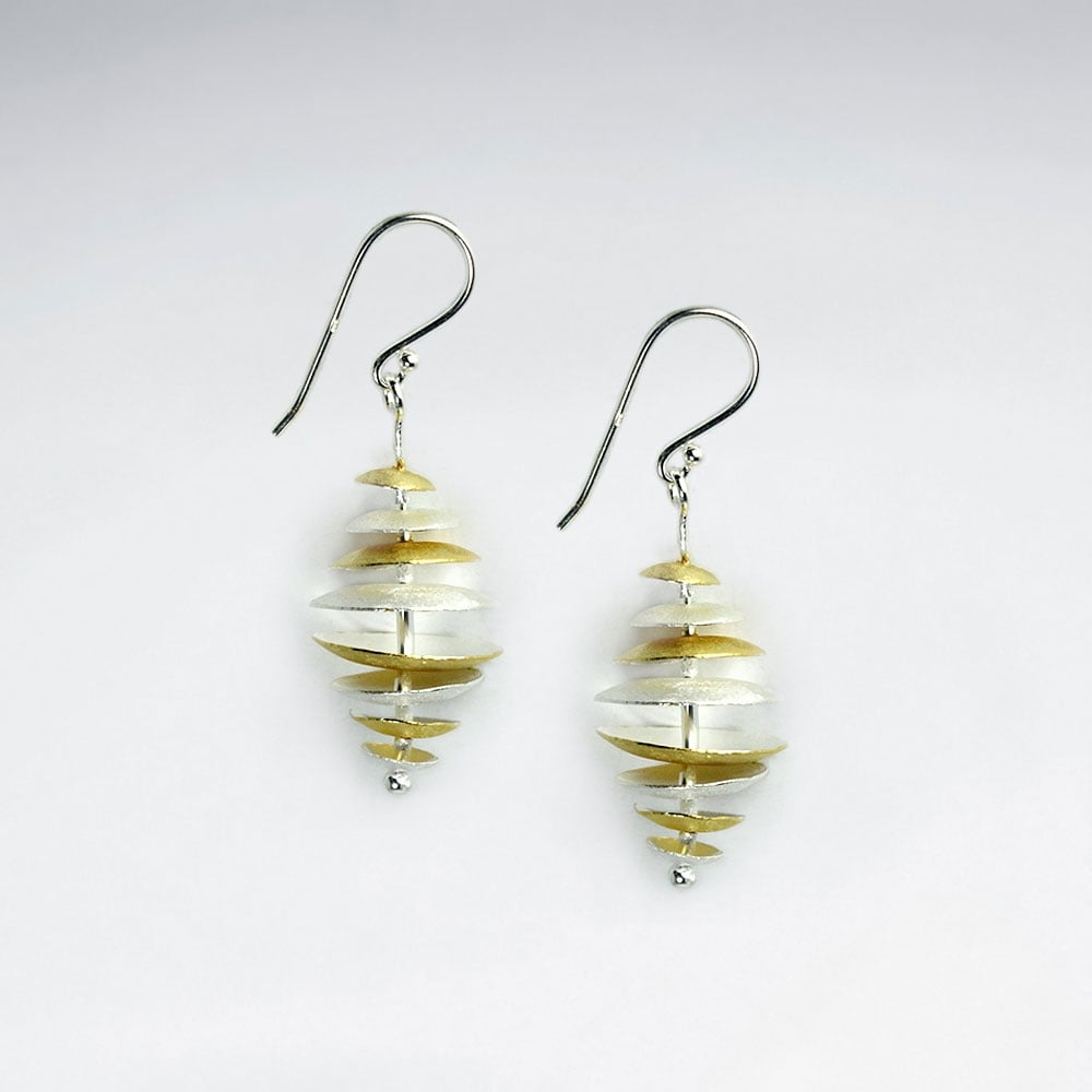 Spiral Dangle Hook Sterling Silver Earrings