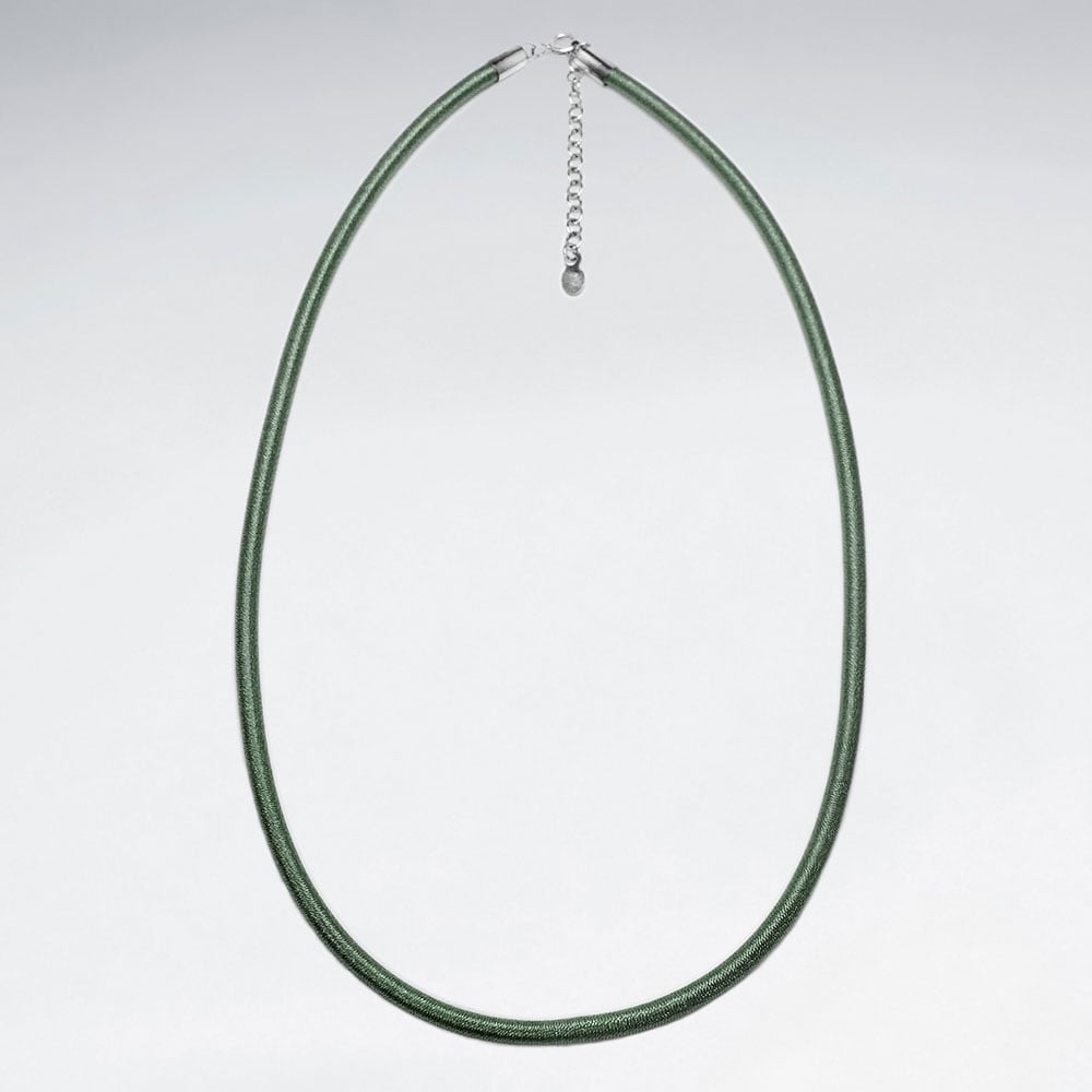 925 Sterling Silver With Silk Necklace