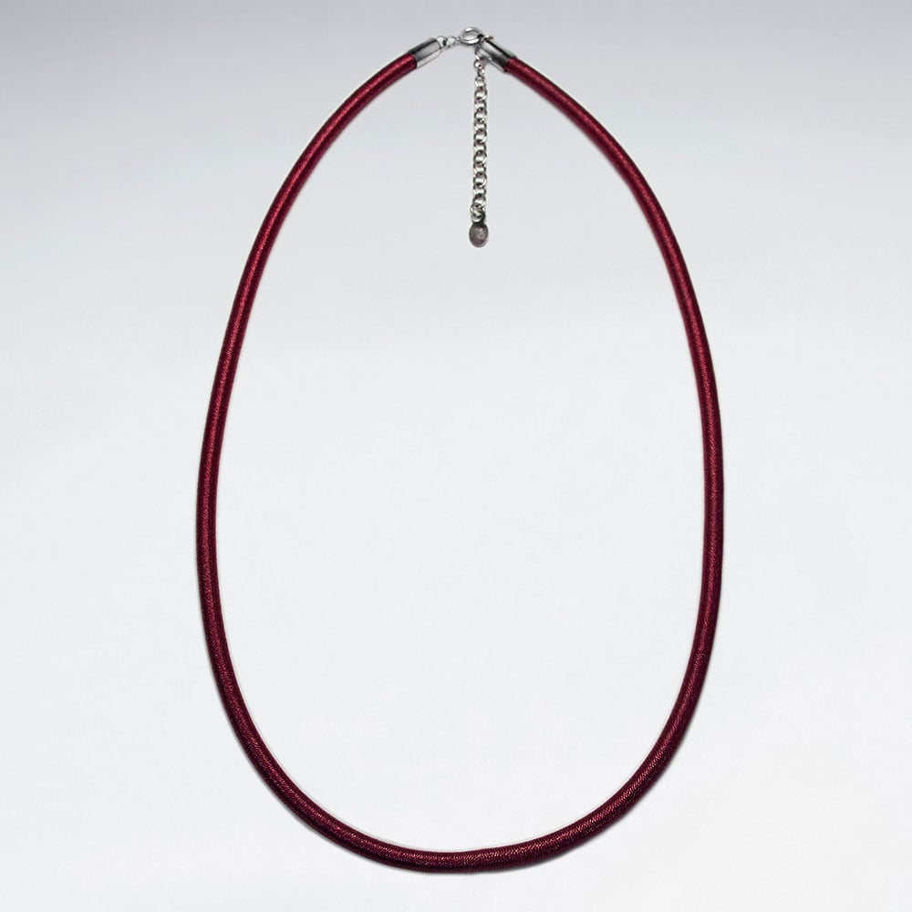 925 Sterling Silver With Silk Necklace