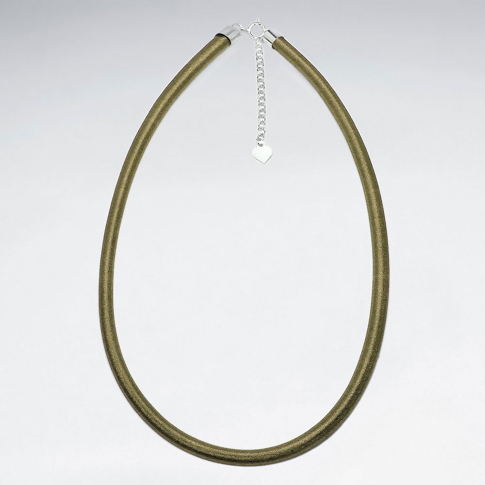 925 Sterling Silver With Silk Necklace