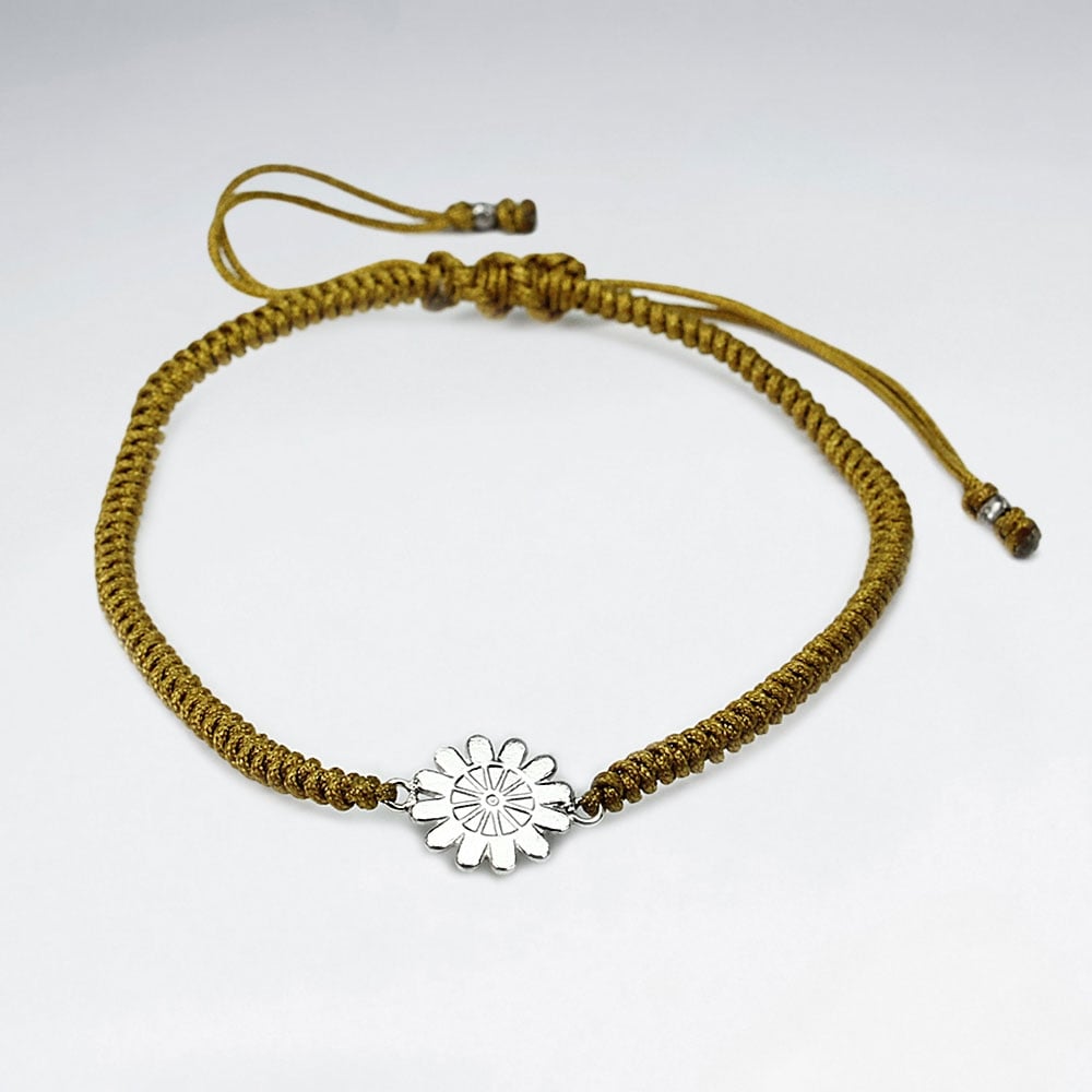 Nylon Flower Charm Bracelet