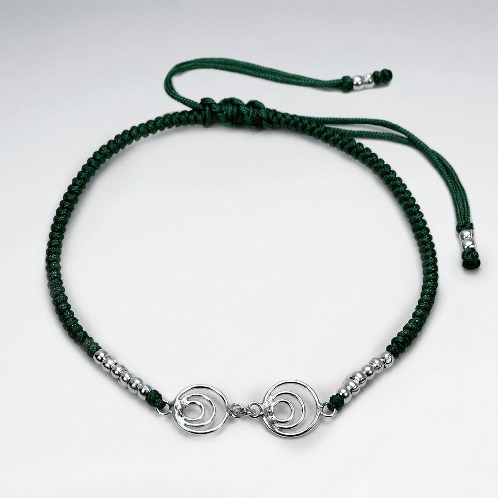 Nylon Double Open Circles Bracelet