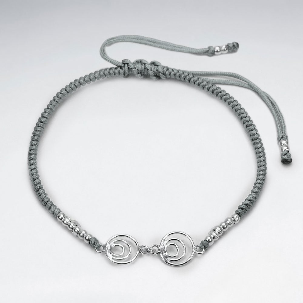 Nylon Double Open Circles Bracelet