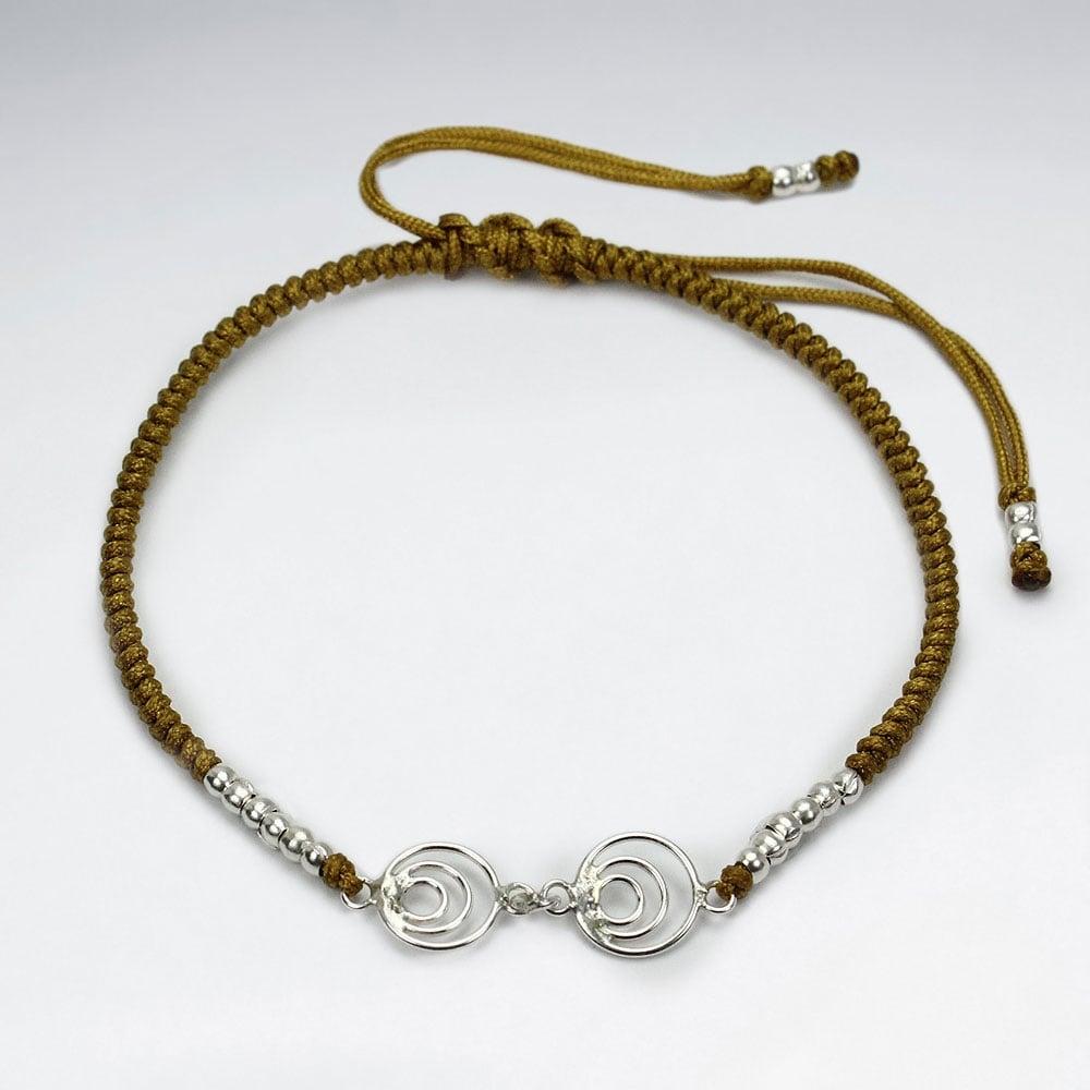 Nylon Double Open Circles Bracelet
