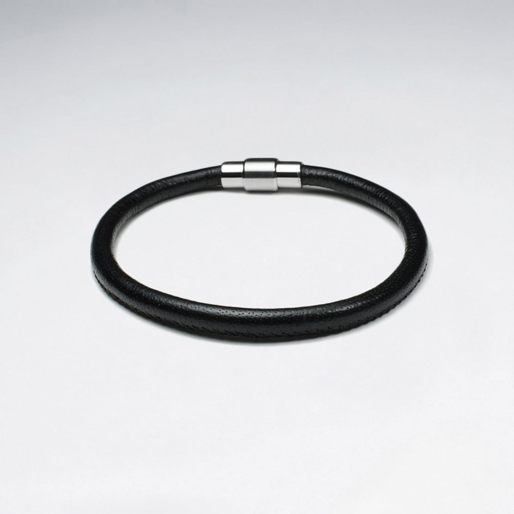 Stainless Steel Leather  Wrap Bracelet