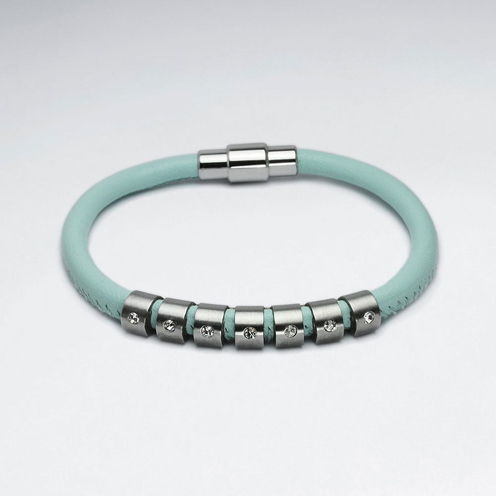 Stainless Steel Charm Bead Bracelet