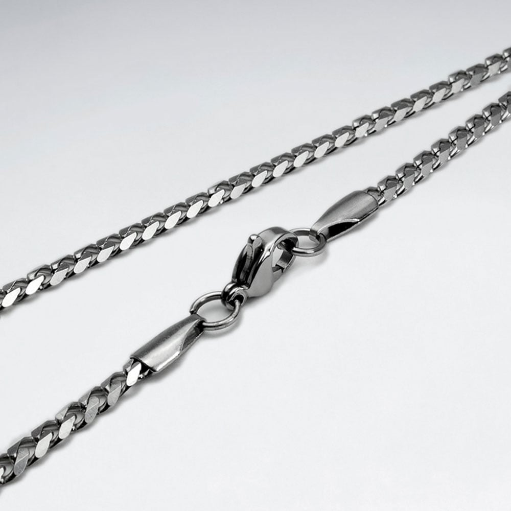 Stainless Steel Flat Squared Necklace Pack Of 5 Pieces