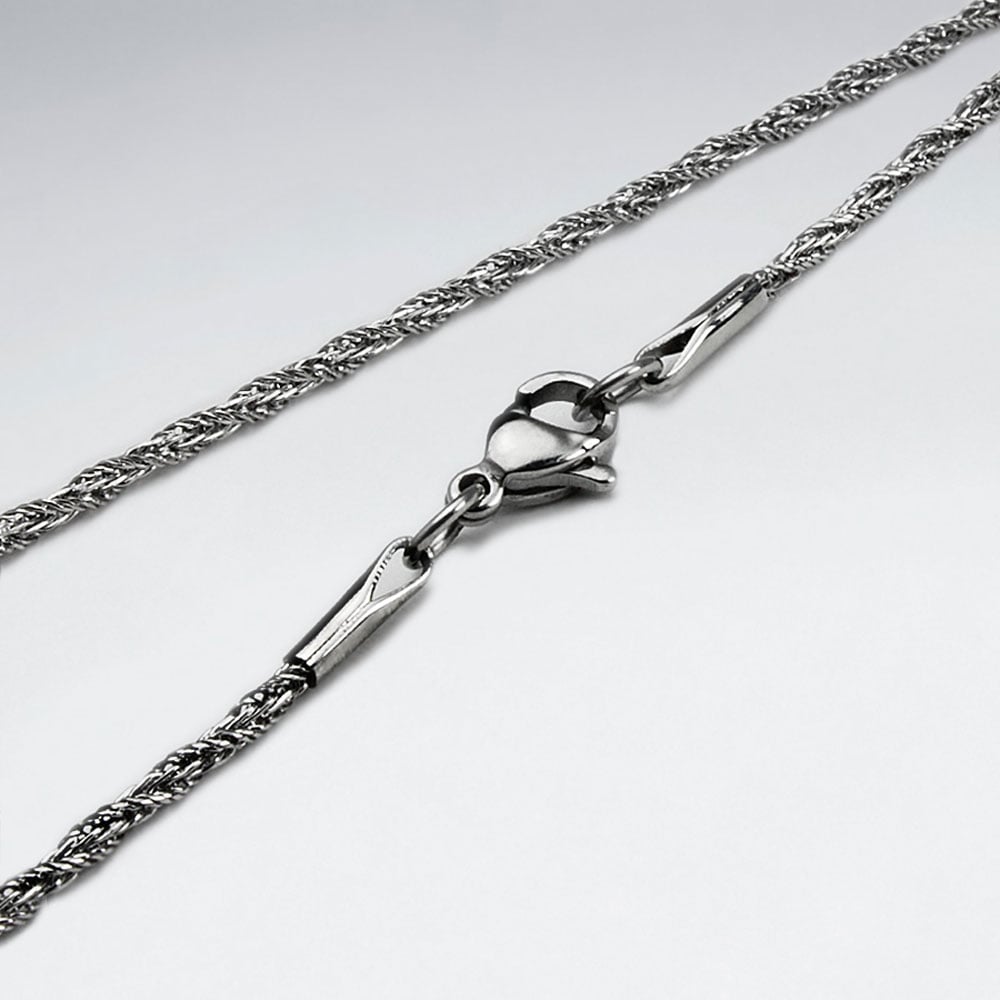 Stainless Steel Slim Twist Chain Necklace Pack Of 5 Pieces