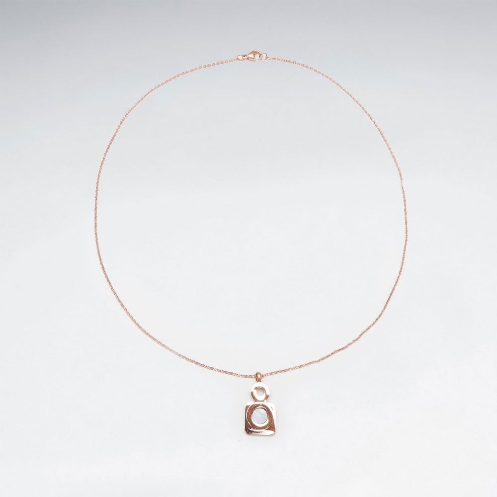 Stainless Steel Faux Shell Pendant Necklace