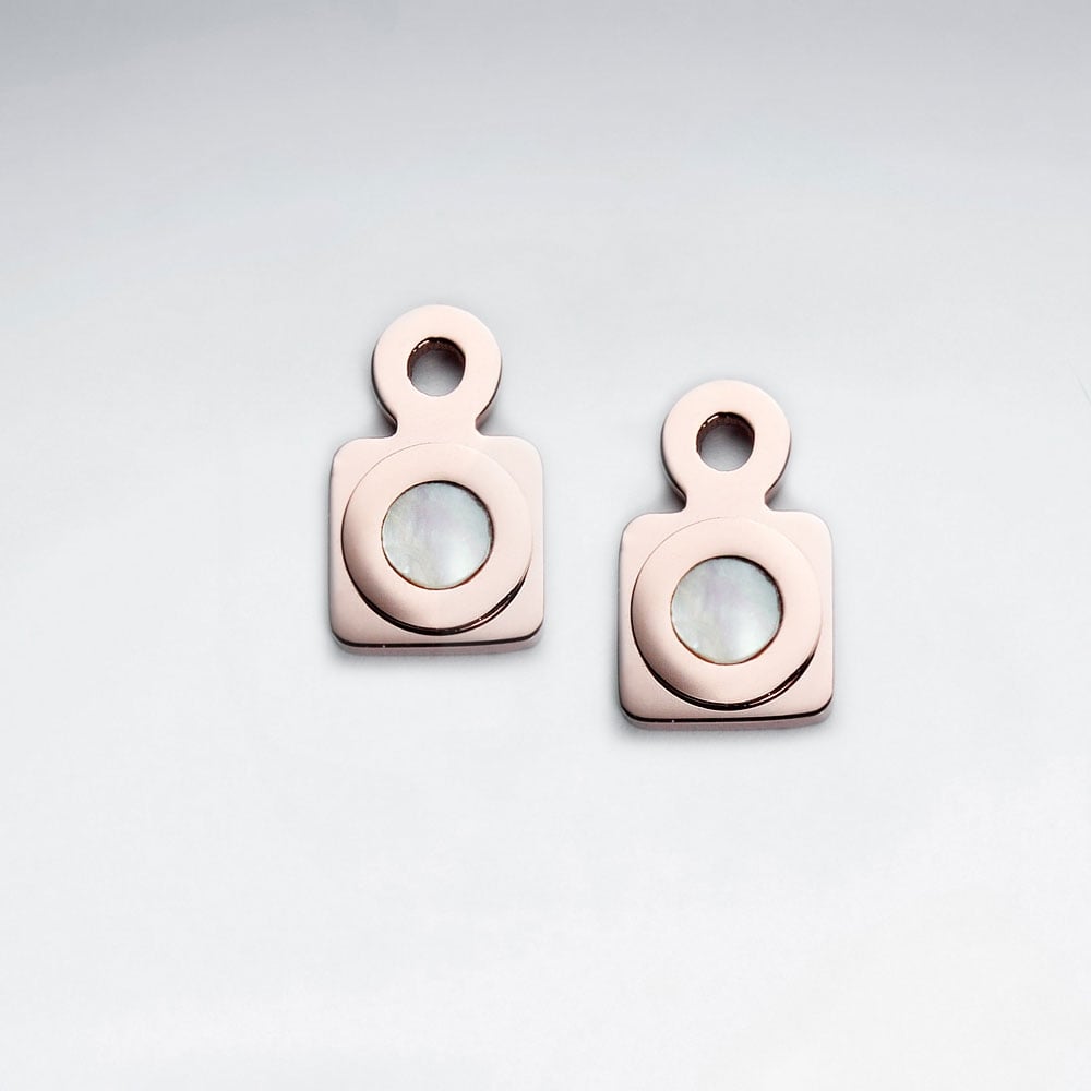 Pink Tone Stainless Steel Imitation Shell  Stud Earring