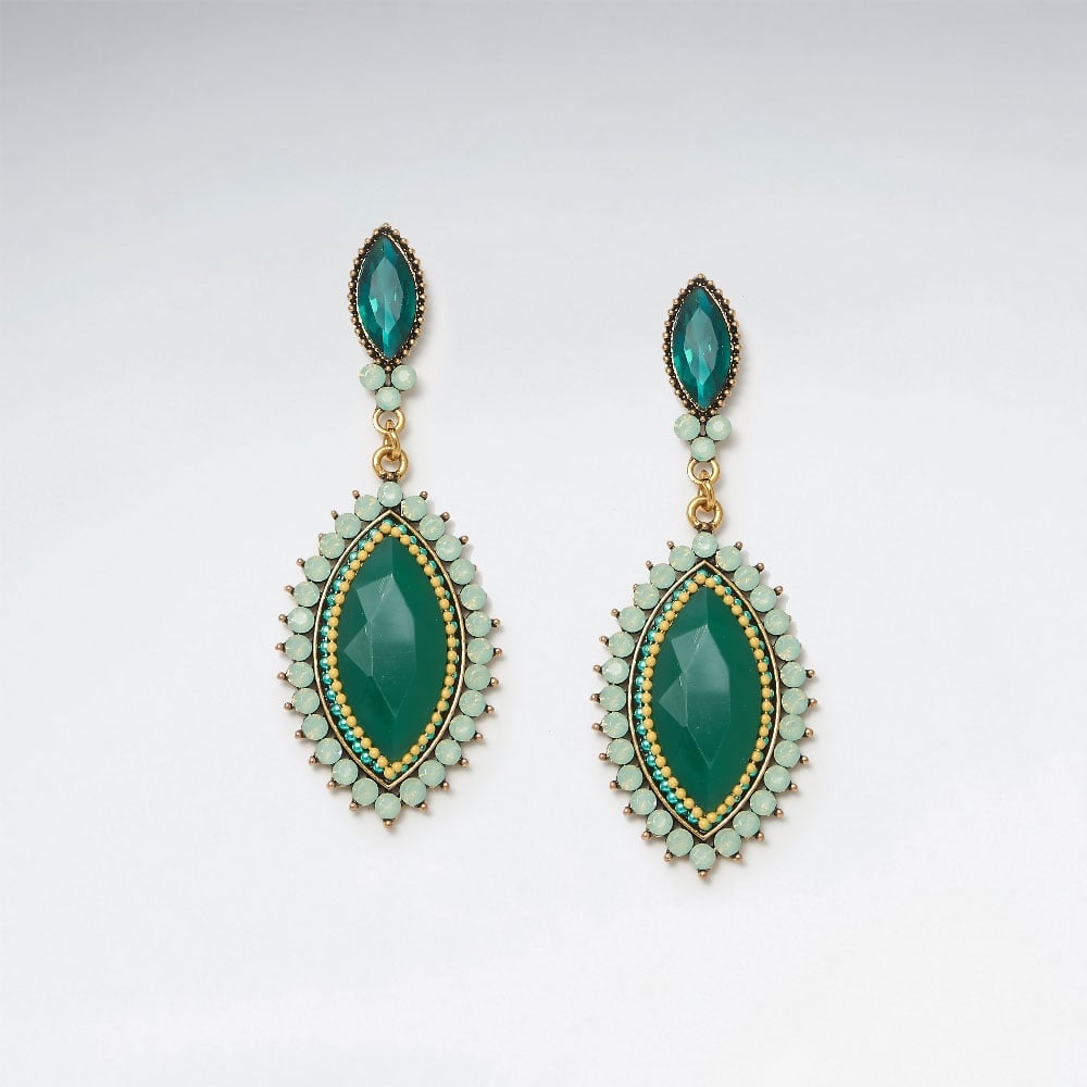 Legends Brass Designs Glass Bead Drop Earrings