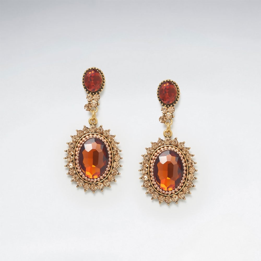Brilliant Blues Jewelry Couture Brass Mixed Glass Bead Earrings
