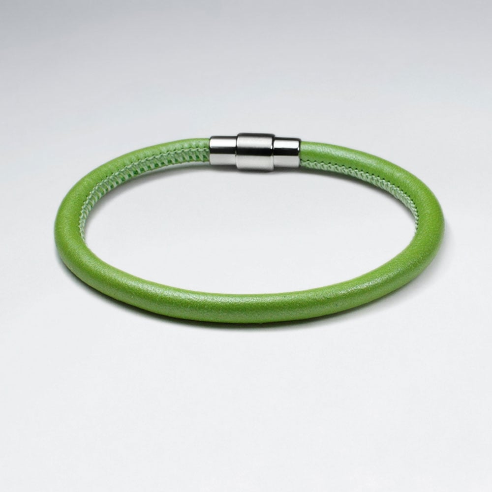 Stainless Steel Leather  Wrap Bracelet