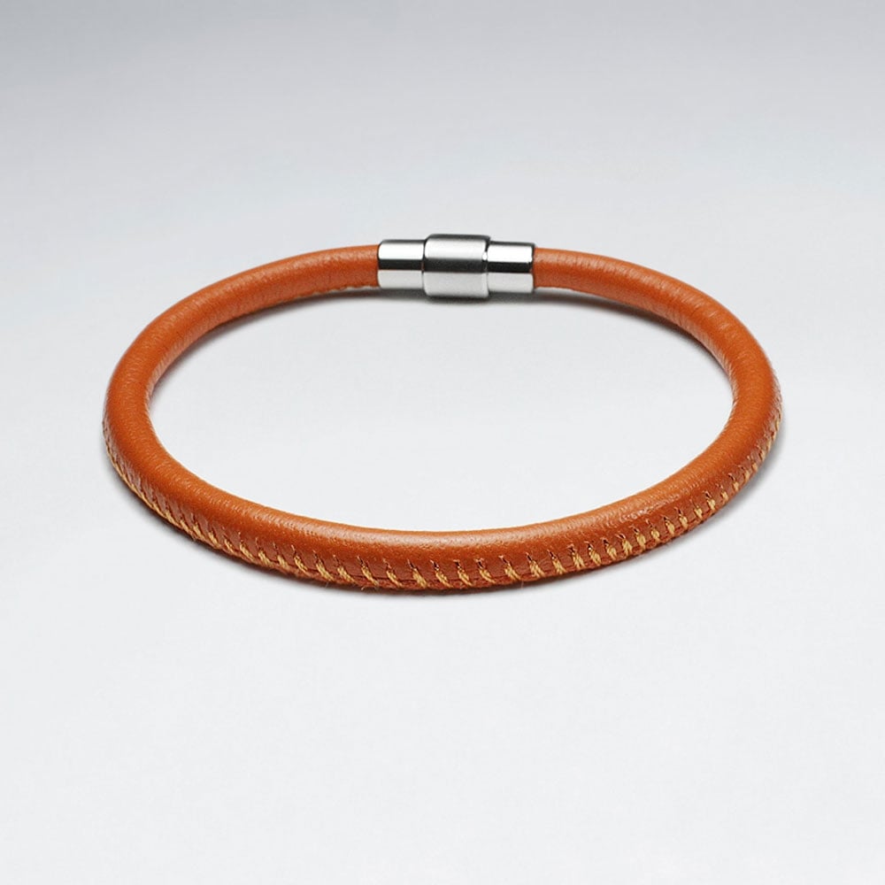 Stainless Steel Leather  Wrap Bracelet