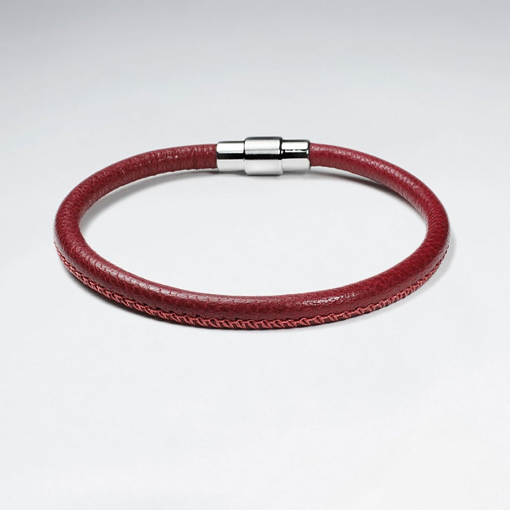 Stainless Steel Leather  Wrap Bracelet