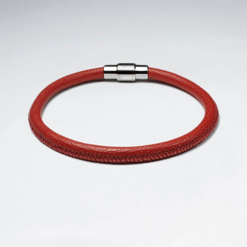 Stainless Steel Leather  Wrap Bracelet