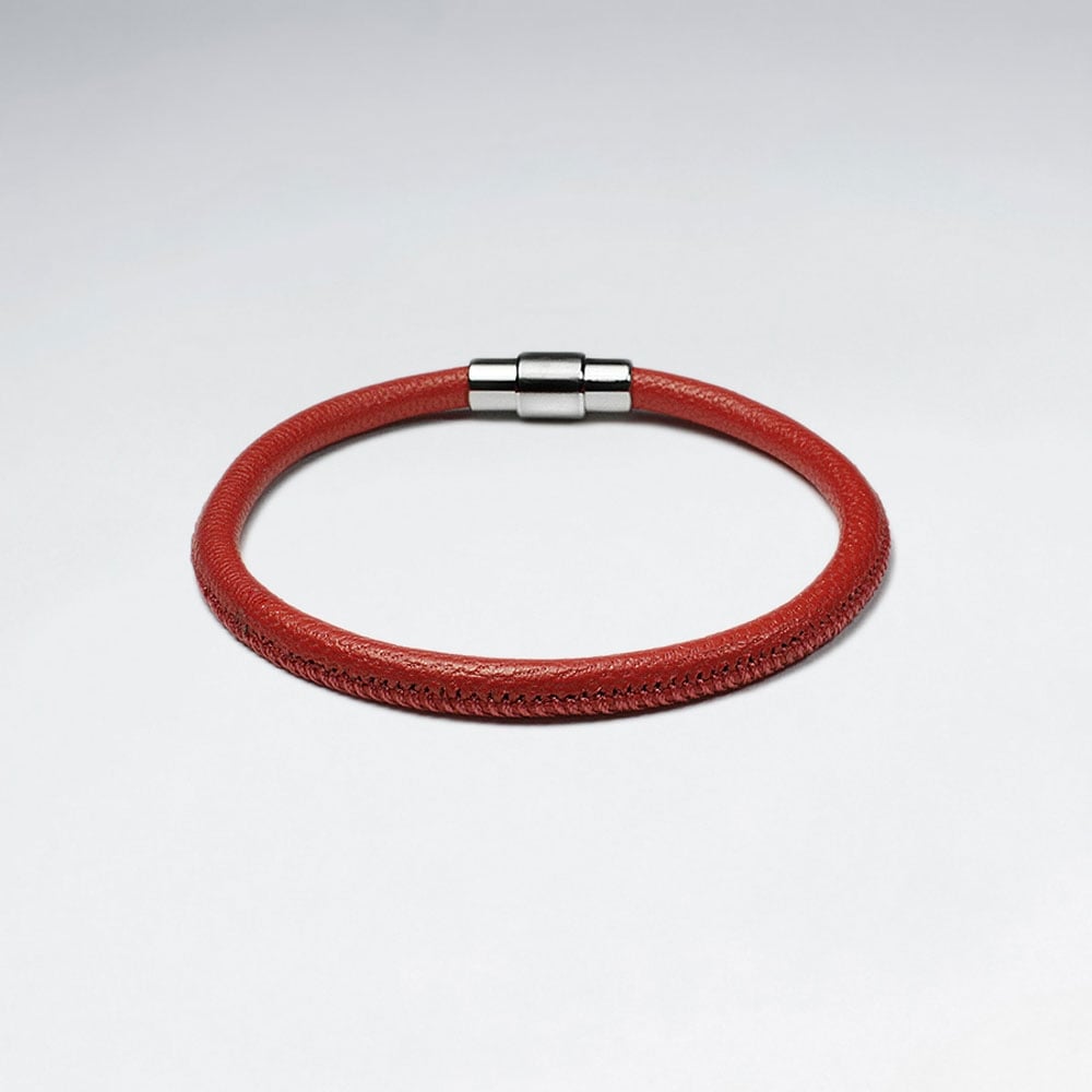 Stainless Steel Leather  Wrap Bracelet