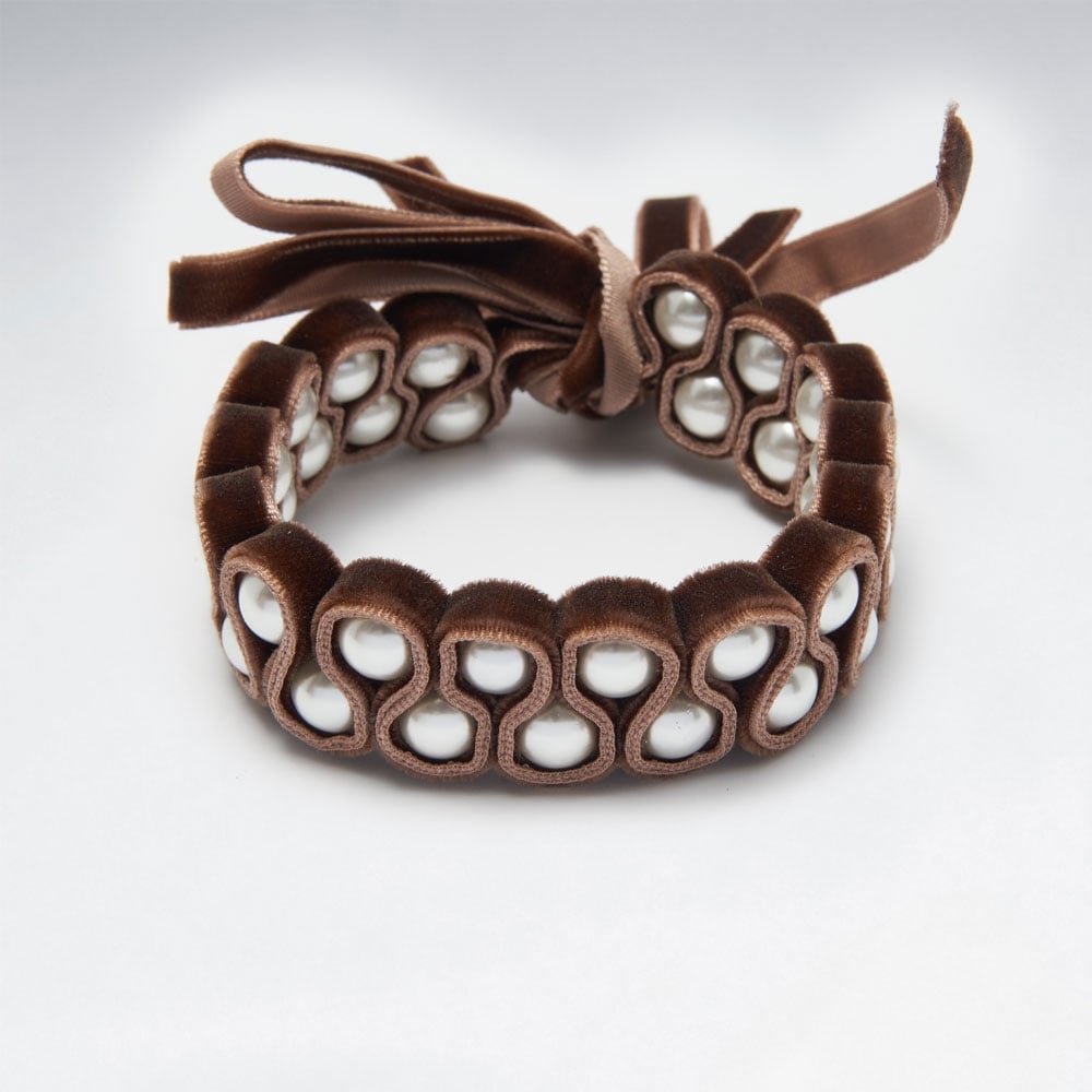 Unique Designs Red Velvet Bead Bracelet