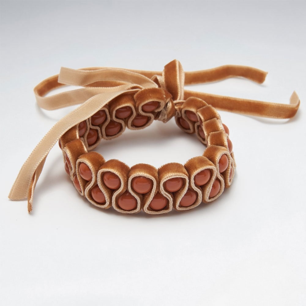 Unique Designs Red Velvet Bead Bracelet