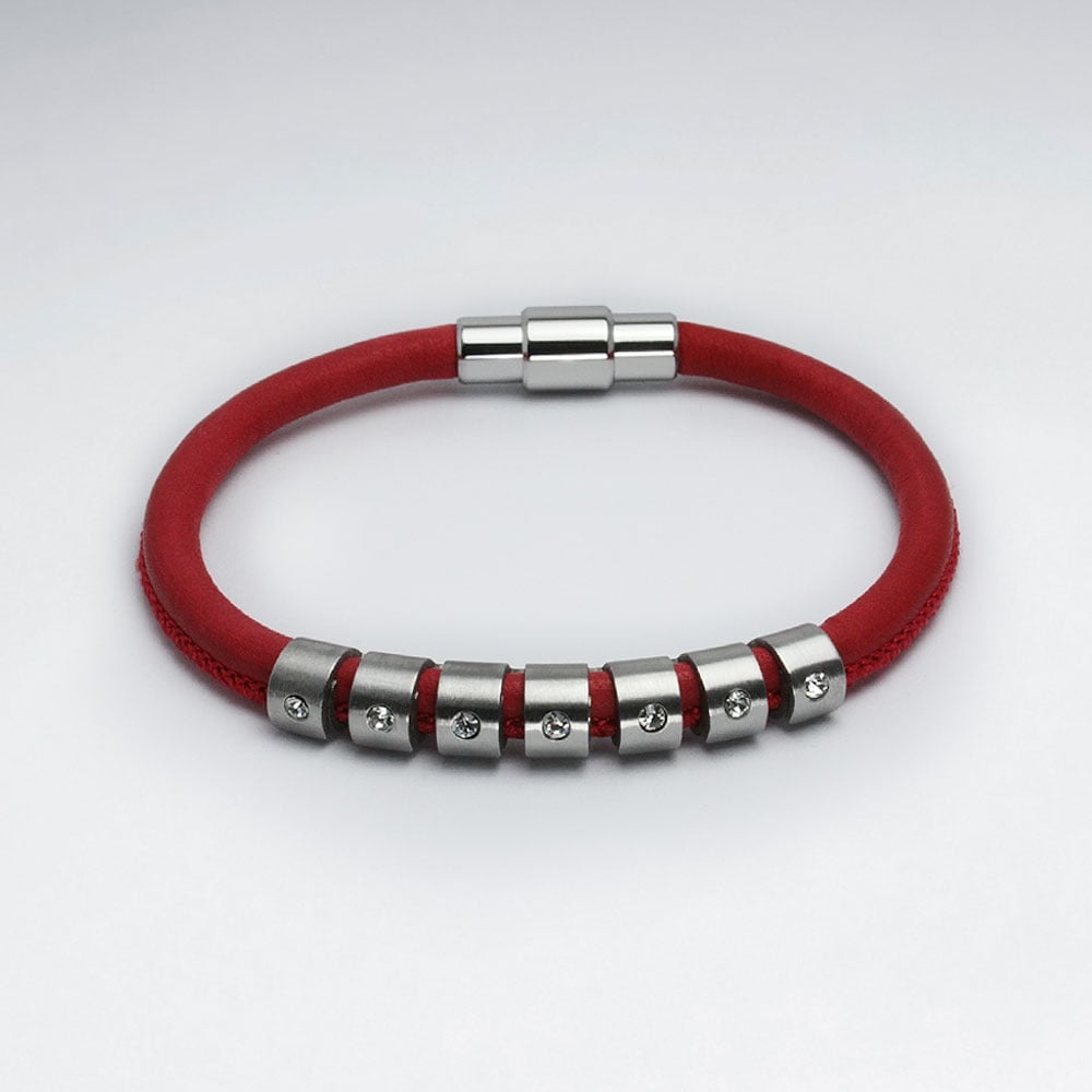 Stainless Steel Charm Bead Bracelet