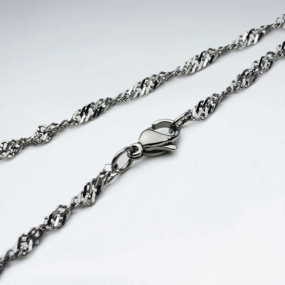 Stainless Steel Diamond Cut Twist Chain Necklace Pack Of 5 Pieces