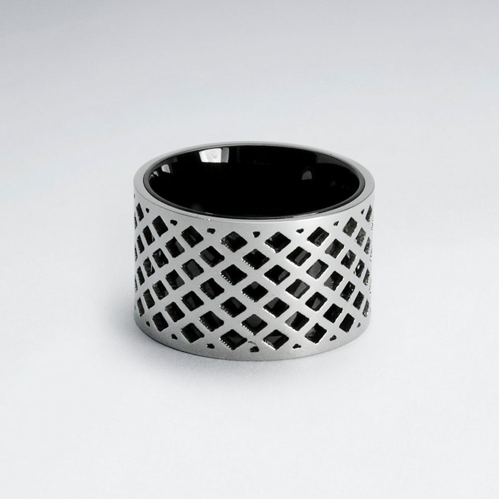 Stainless Steel PVC Lattice Textured Ring
