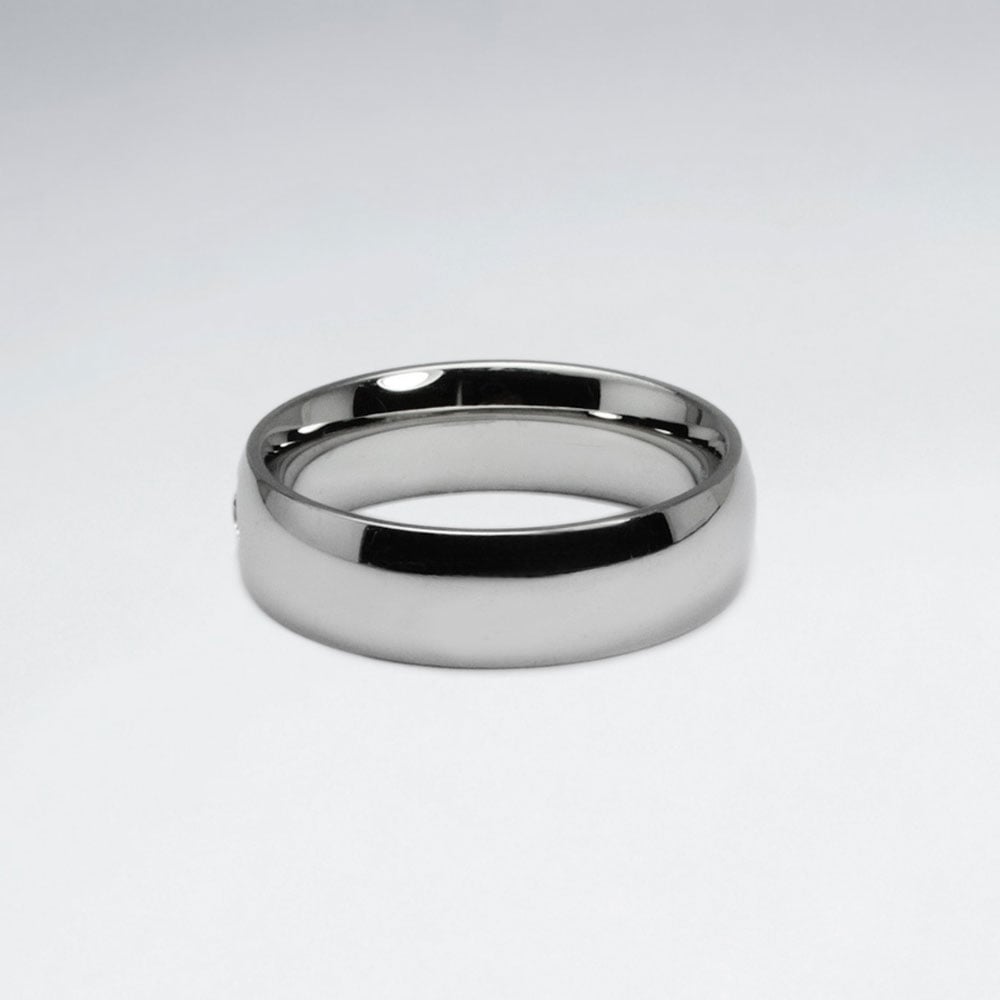 Stainless Steel Marquis Crystal Ring