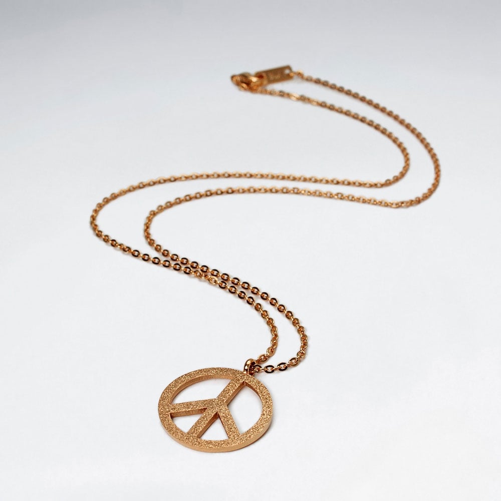 Stainless Steel Peace Sign Pendant Necklace