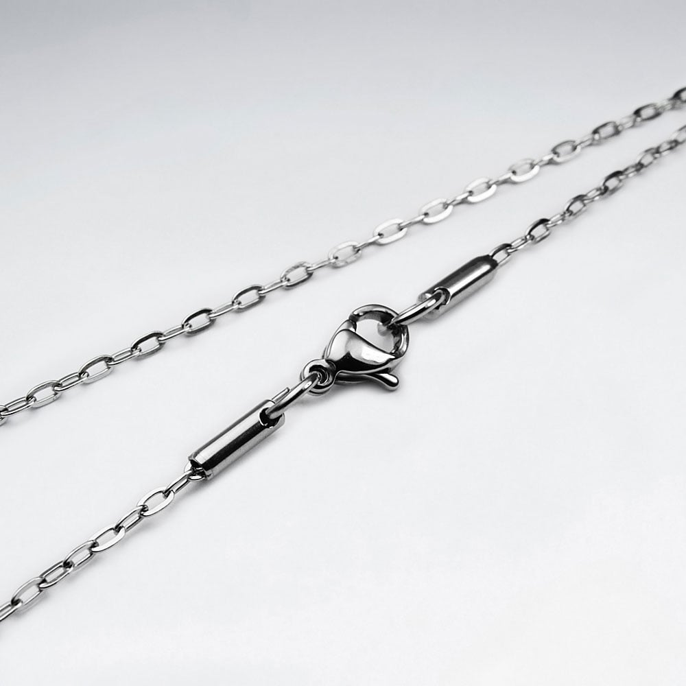 Stainless Steel Cable Hammered Chain Necklace Pack Of 5 Pieces