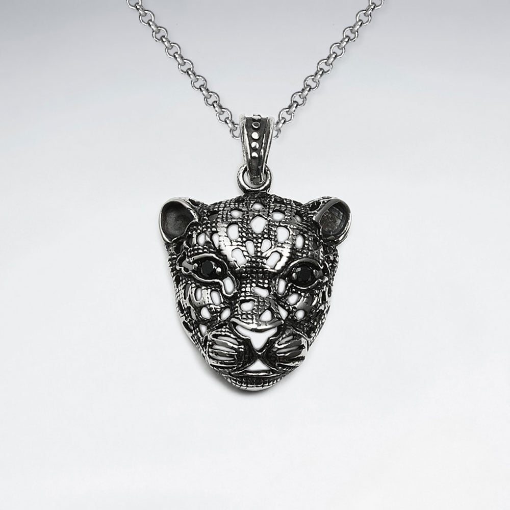 Stainless Steel Leopard Head Pendant