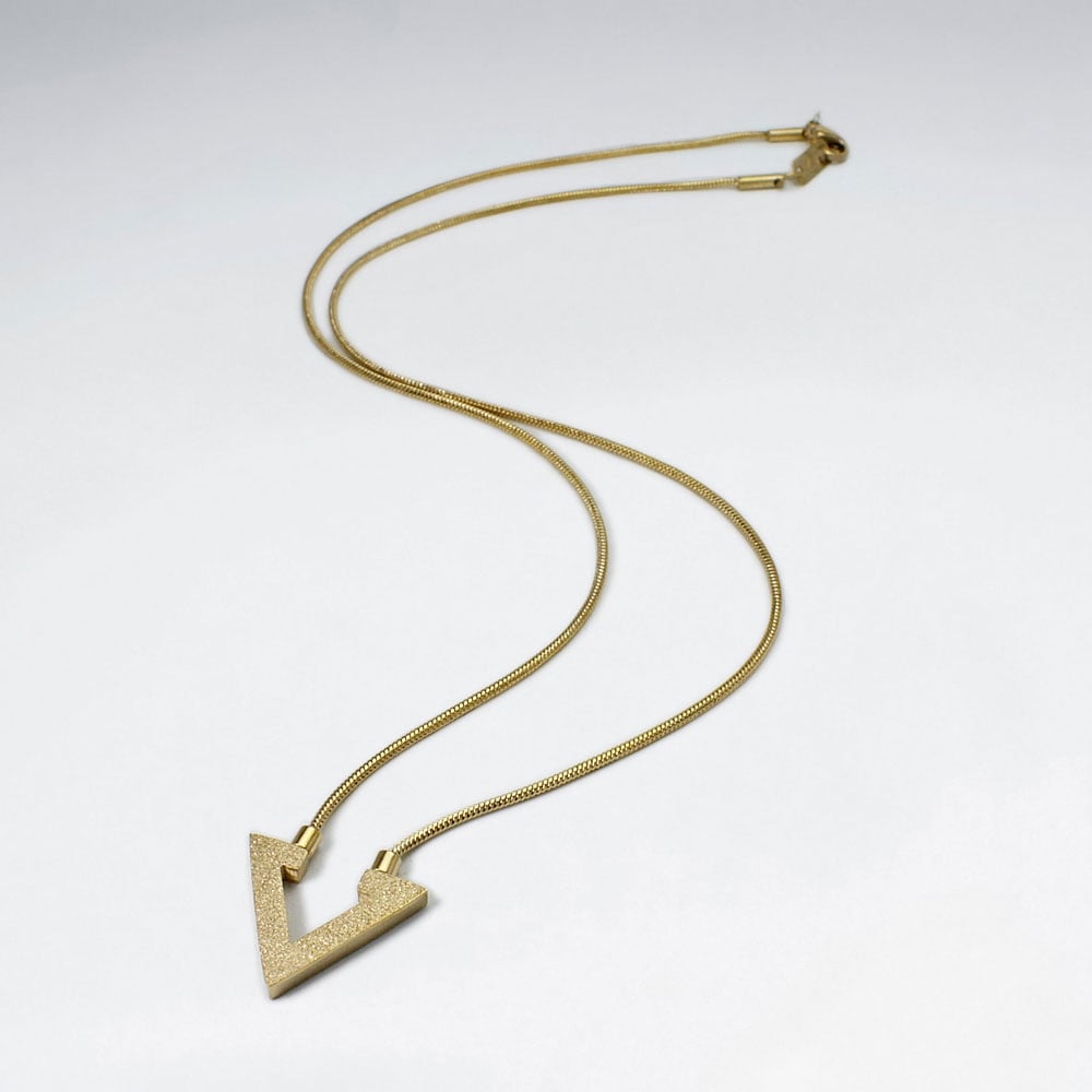 Stainless Steel Open Arrow Pendant Necklace
