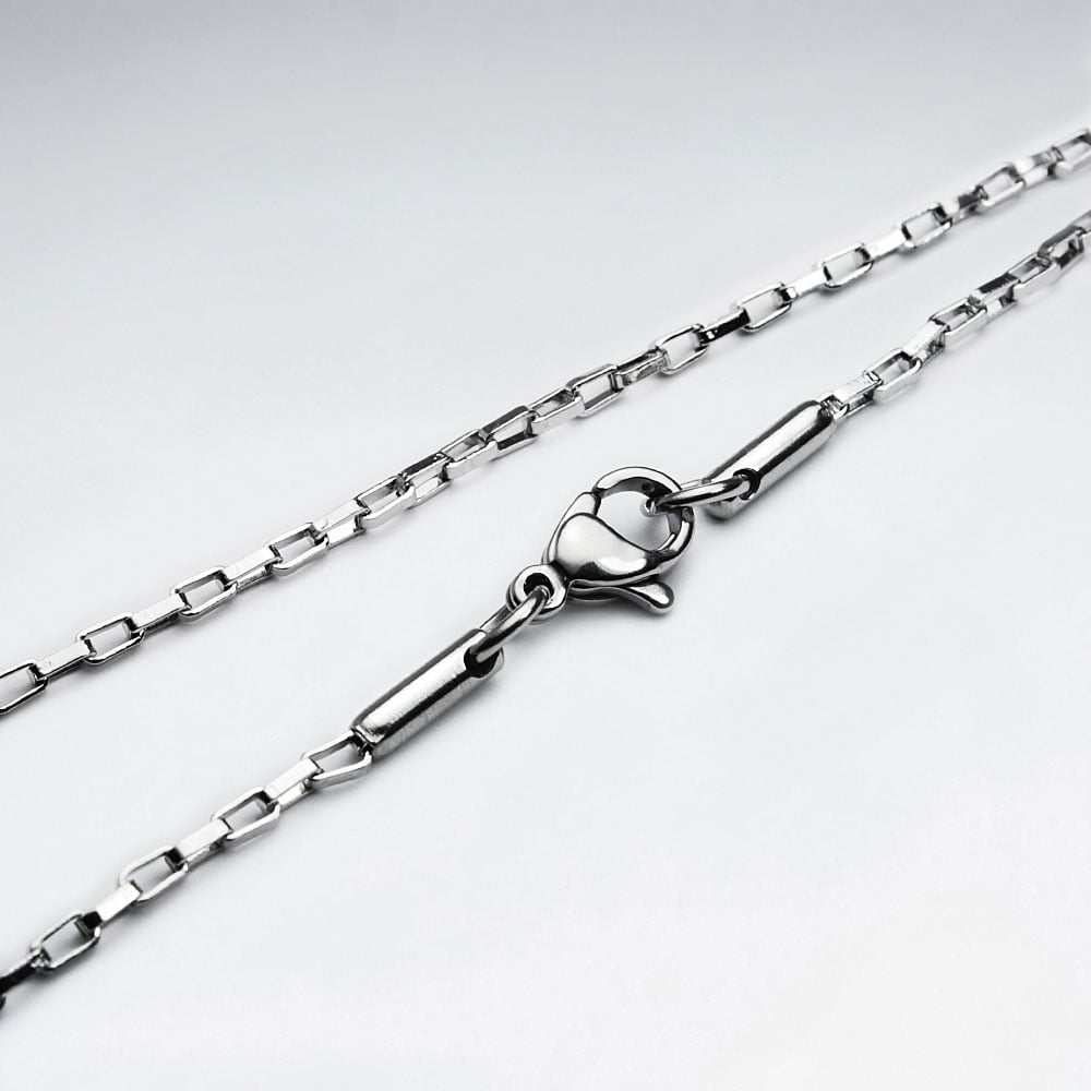 Stainless Steel Boxed Link Clasp Chain Necklace Pack Of 5 Pieces