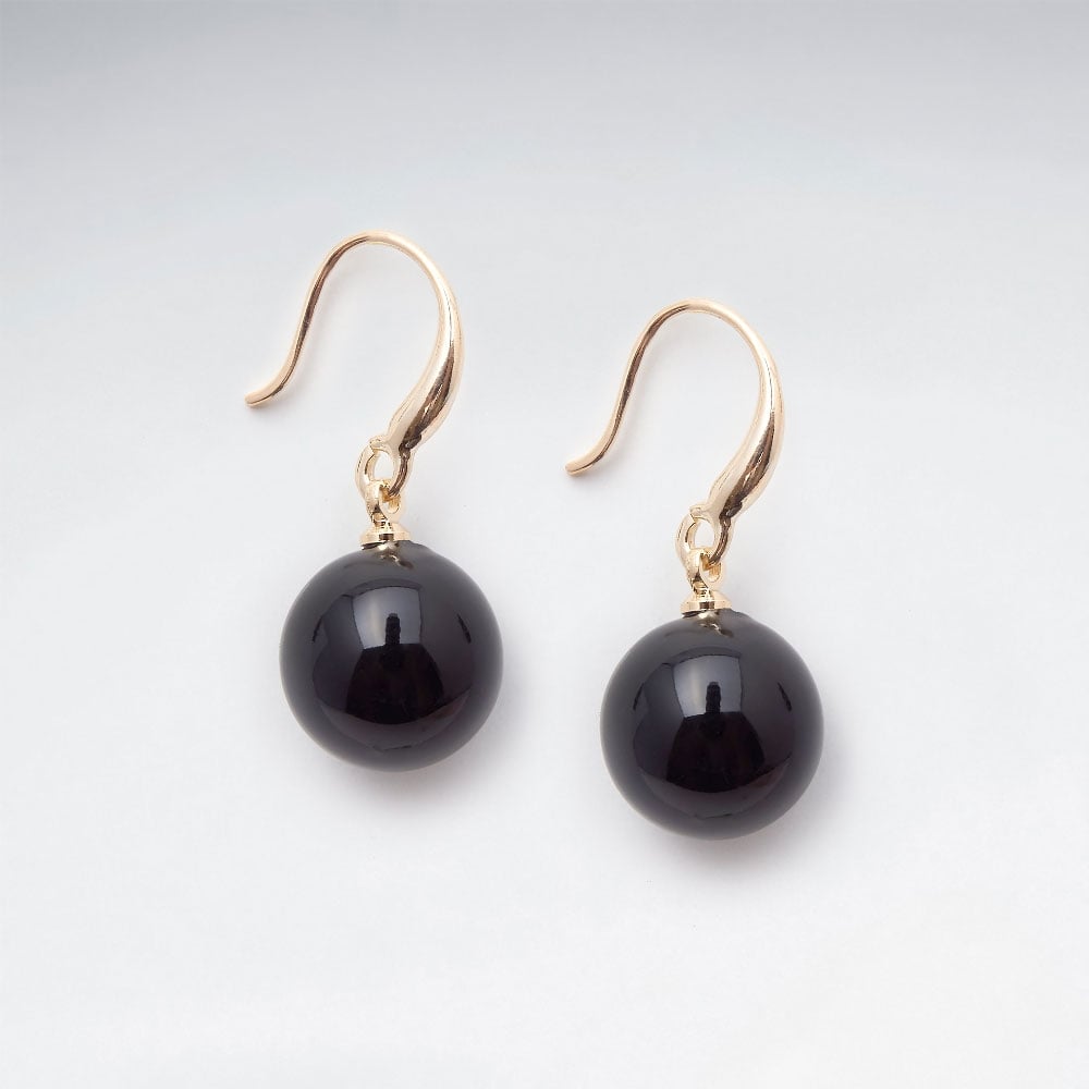 Brass Hook Ball Bead Earrings