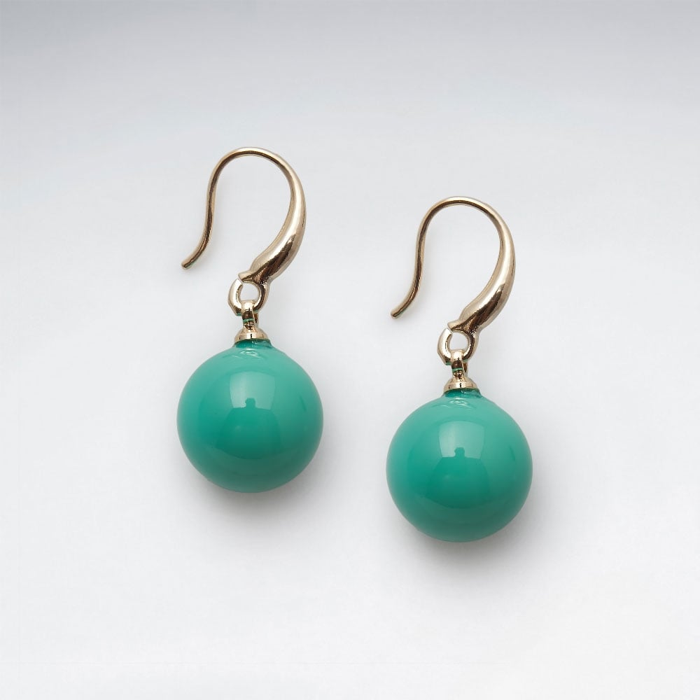 Brass Hook Ball Bead Earrings