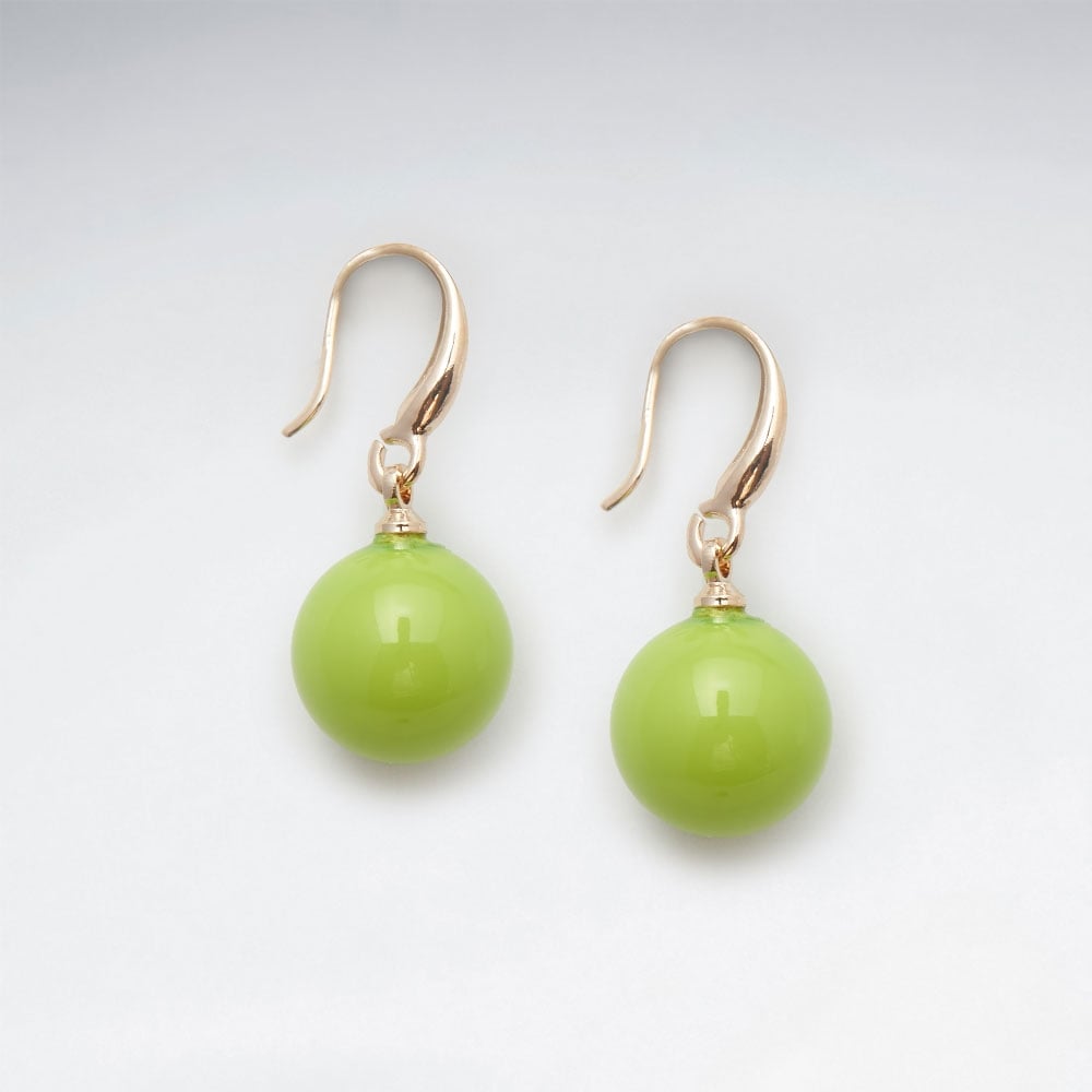 Brass Hook Ball Bead Earrings
