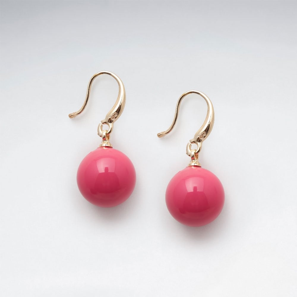 Brass Hook Ball Bead Earrings