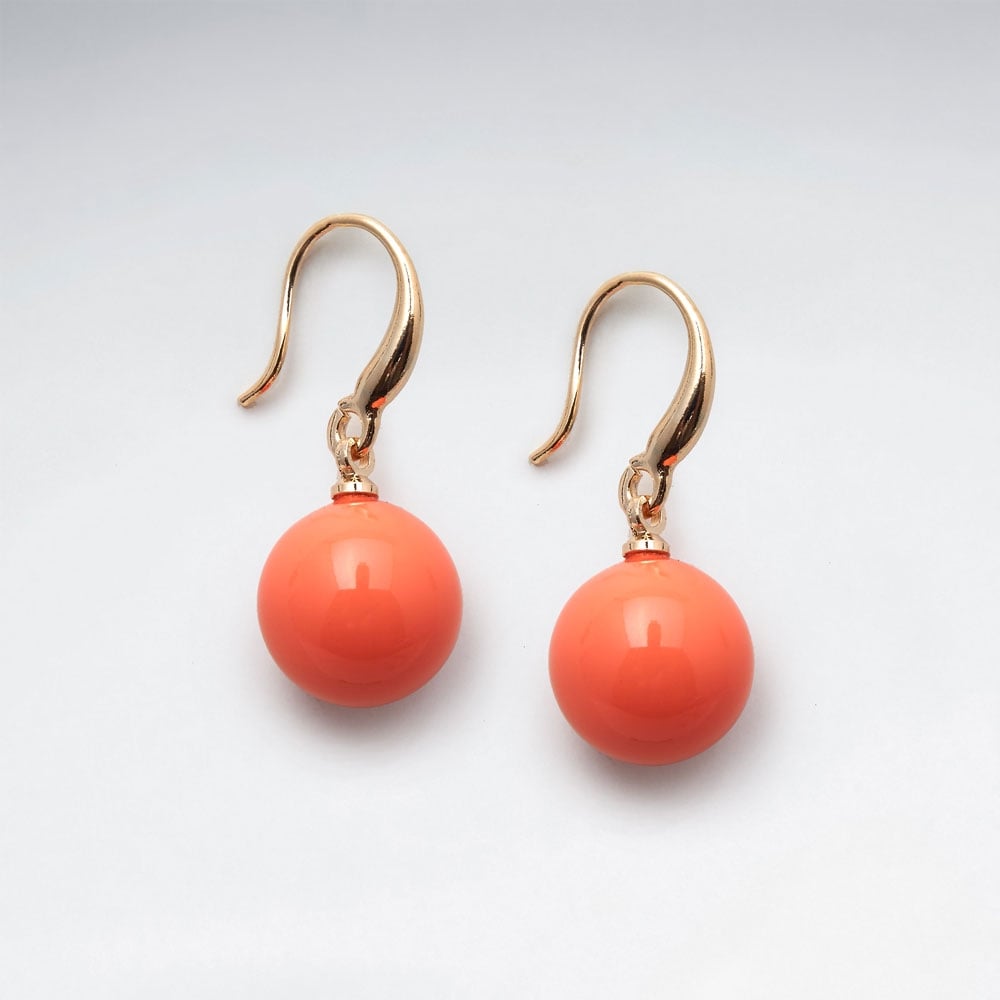 Brass Hook Ball Bead Earrings