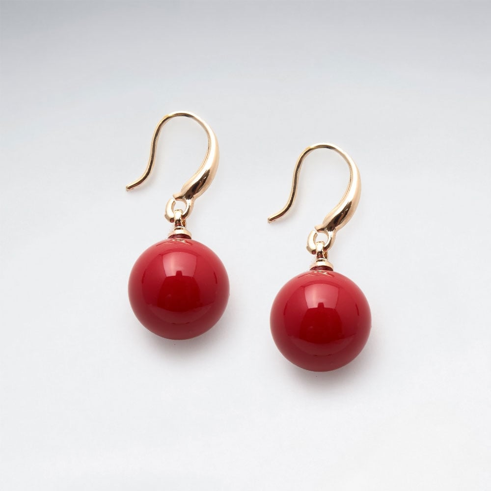 Brass Hook Ball Bead Earrings