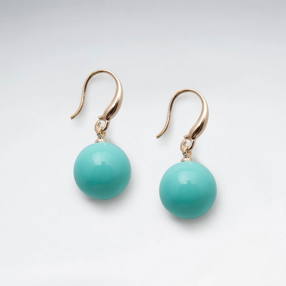 Brass Hook Ball Bead Earrings