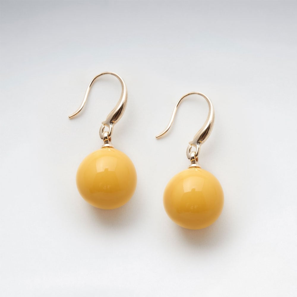 Brass Hook Ball Bead Earrings