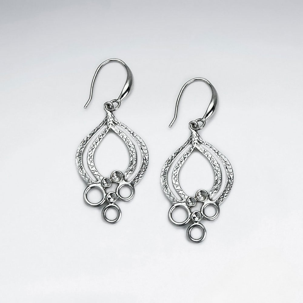 Brass Openwork Decorated Marquis Hook Earrings