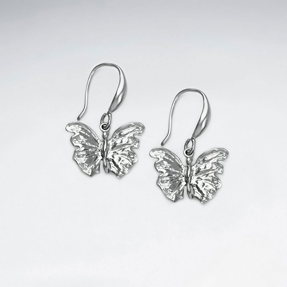 Brass Butterfly Hook Earrings