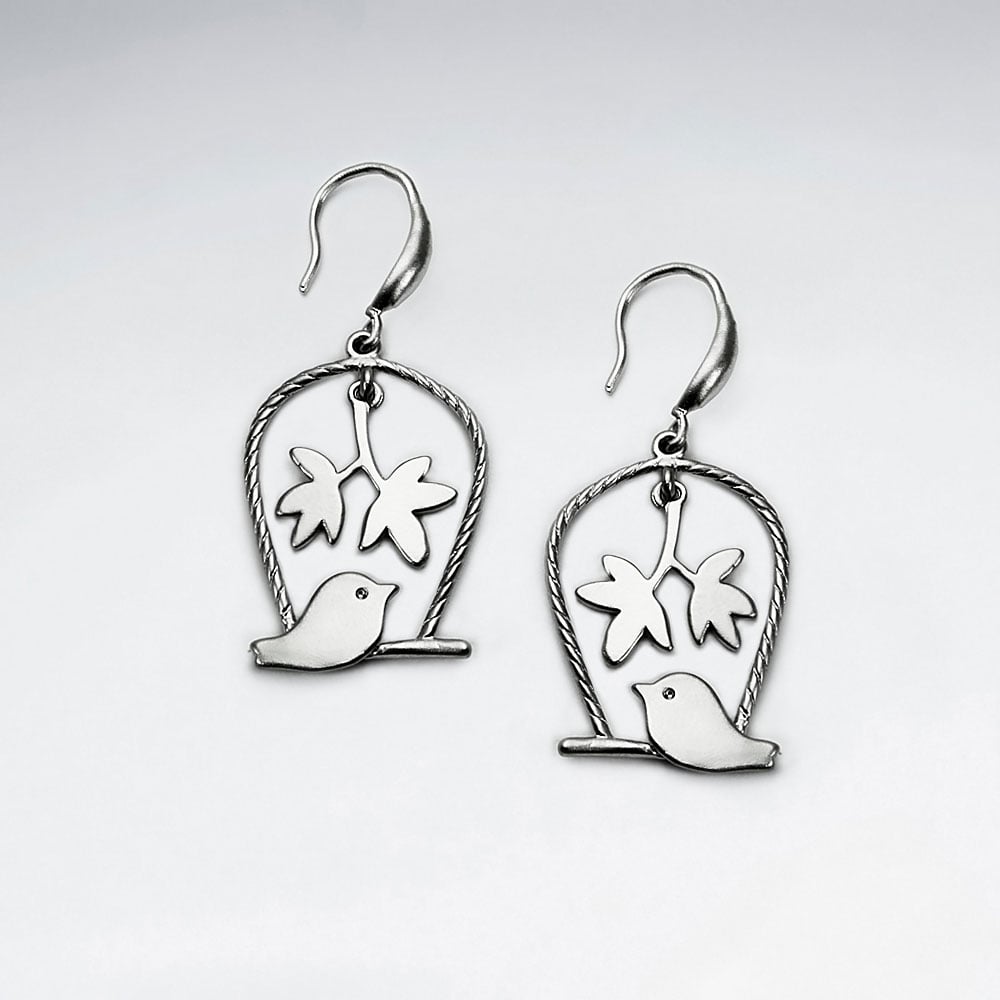 BrassOpenwork Birdcage Earrings