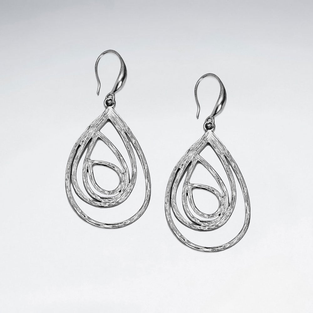 Brass Gradual Openwork Teardrop Earrings