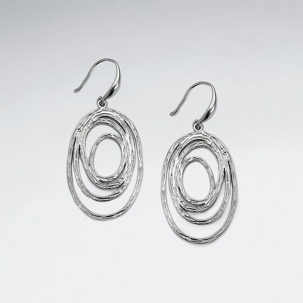 Brass Gradual Openwork Oval Earrings