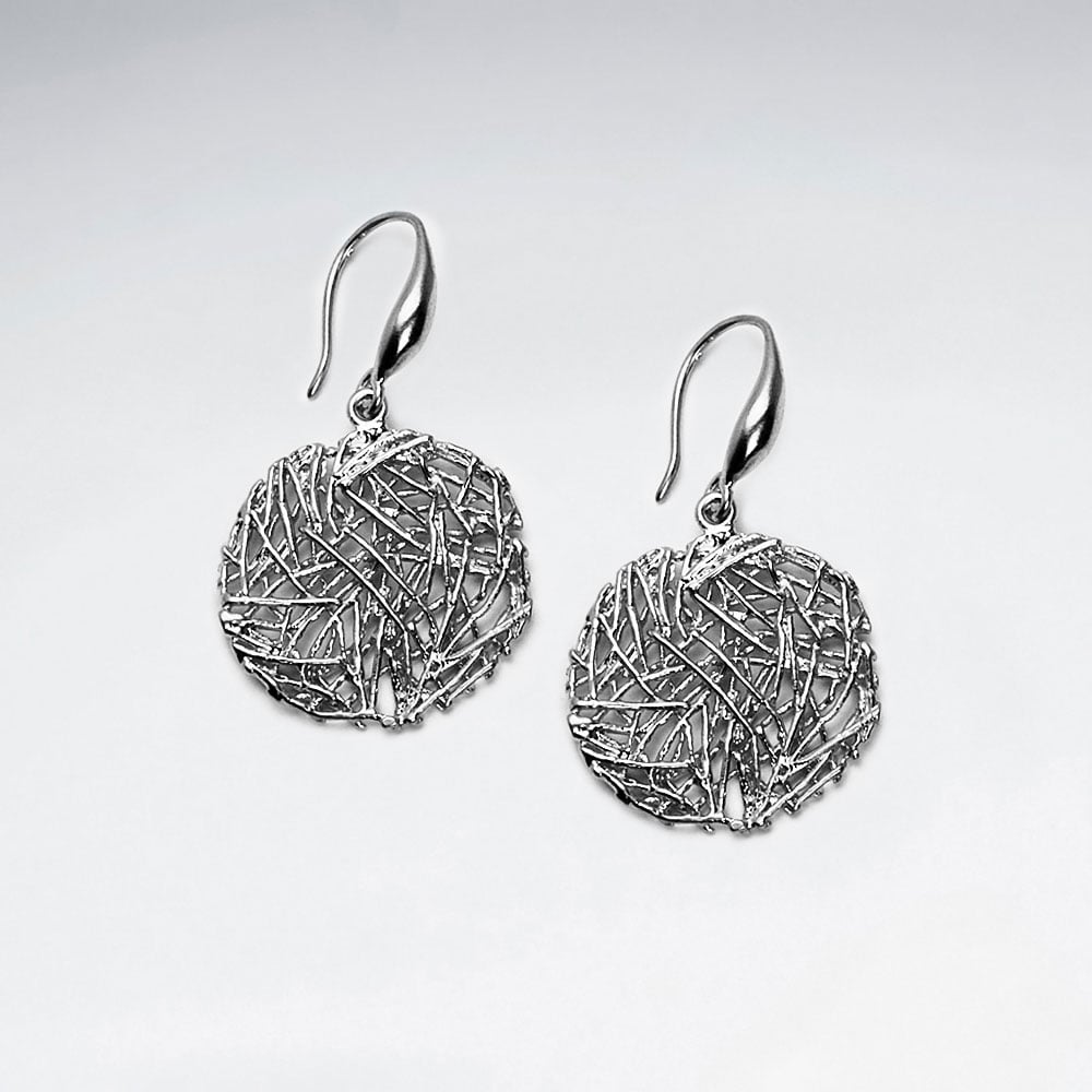 Brass Nest Disc Earrings
