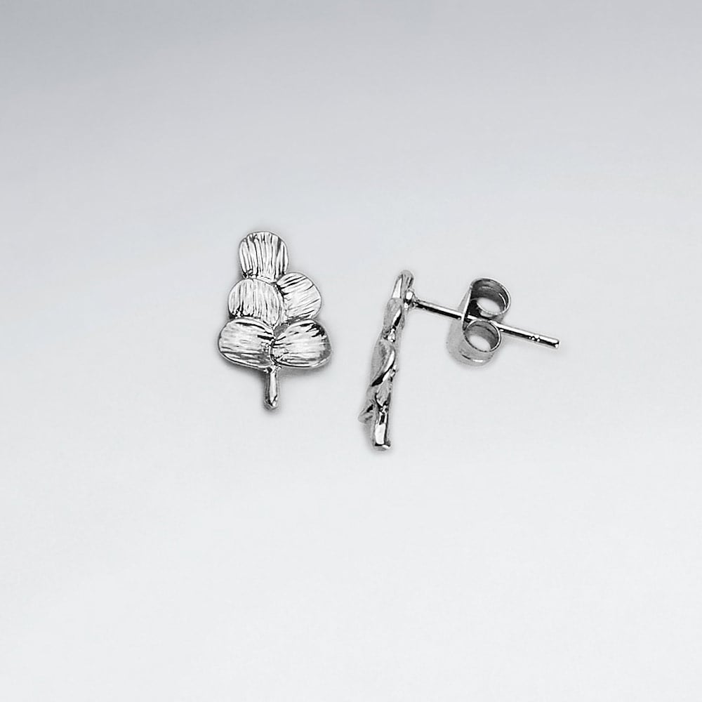 Brass Leaf Stud Earrings