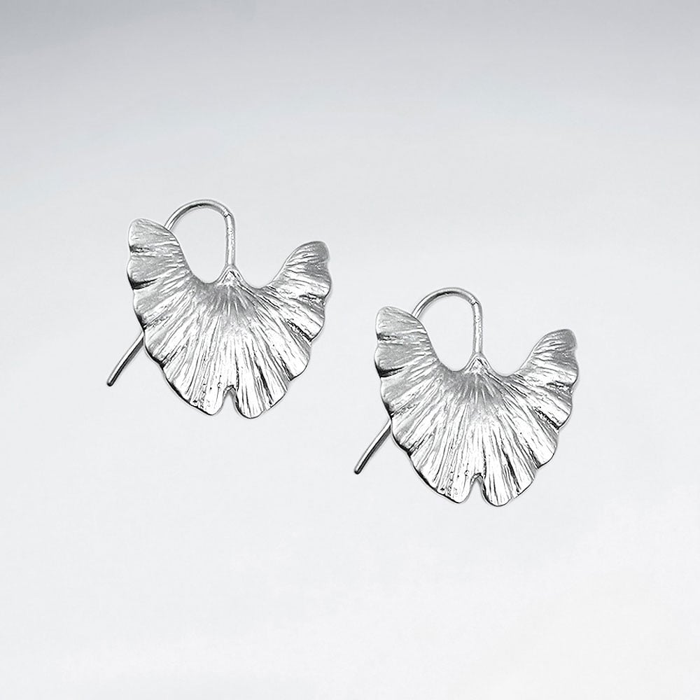 Brass Leaf Fan Stud Earringd