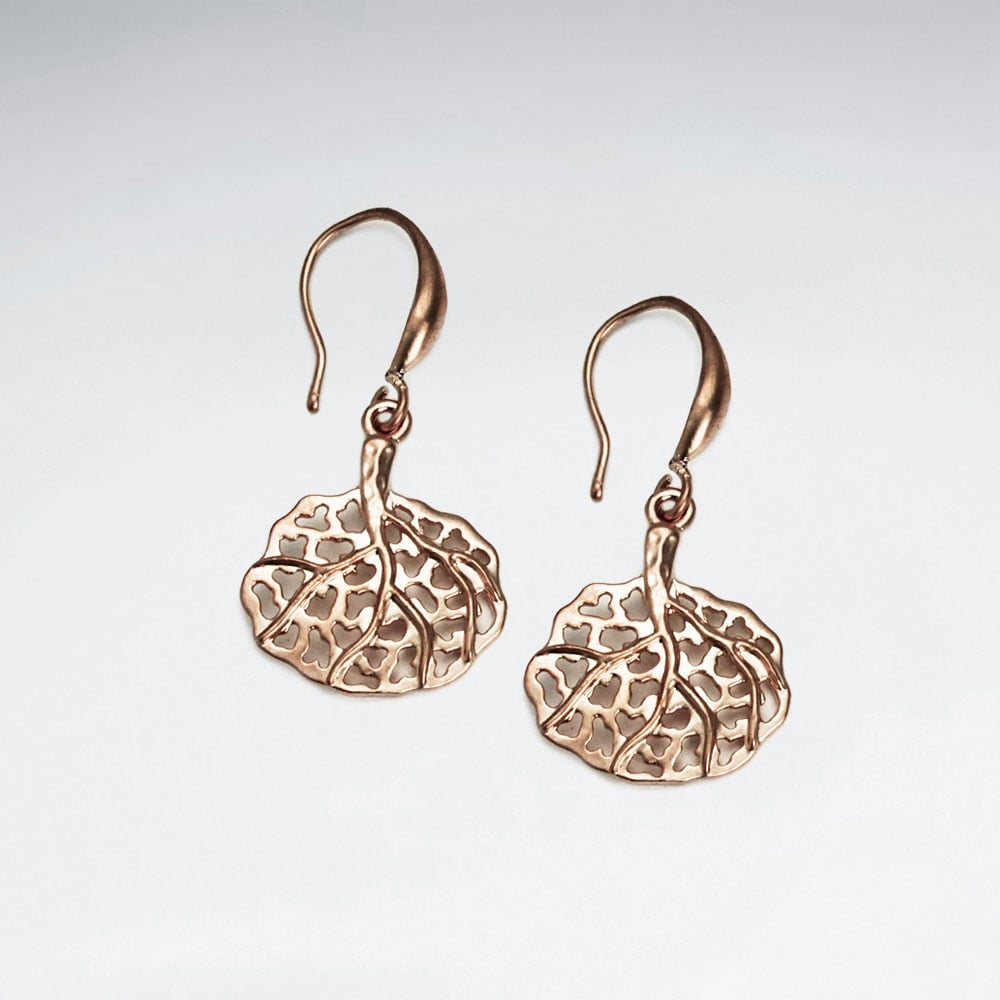 Brass Organic Filigree Earrings