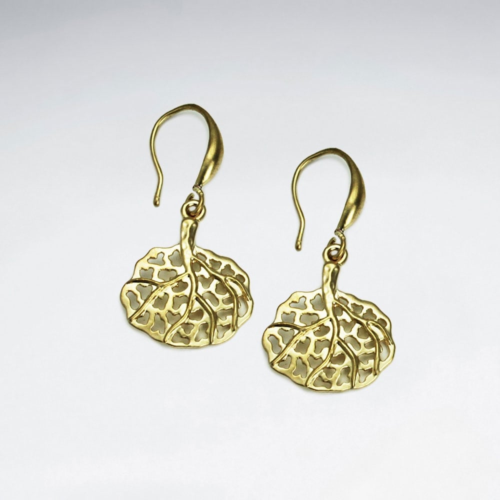 Brass Organic Filigree Earrings